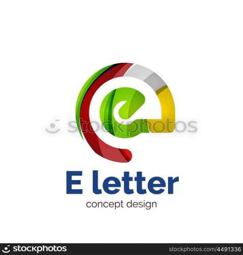 Vector letter concept logo template, abstract business icon. Created with transparent overlapping wave elements, elegant design
