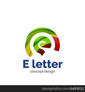 Vector letter concept logo template, abstract business icon. Created with transparent overlapping wave elements, elegant design