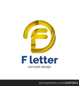 Vector letter concept logo template, abstract business icon. Created with transparent overlapping wave elements, elegant design