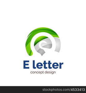 Vector letter concept logo template, abstract business icon. Created with transparent overlapping wave elements, elegant design