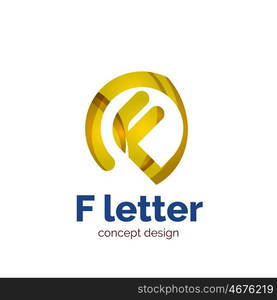 Vector letter concept logo template, abstract business icon. Created with transparent overlapping wave elements, elegant design