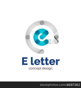 Vector letter concept logo template, abstract business icon. Created with transparent overlapping wave elements, elegant design