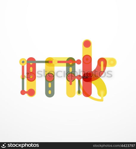 Vector letter logo. Vector letter logo created with colorful connected line elements. Abstract geometric design