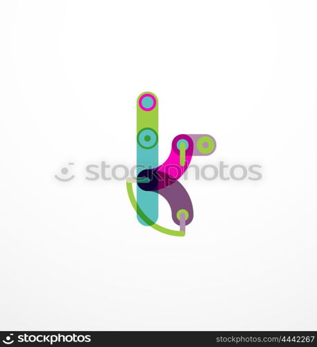 Vector letter logo. Vector letter logo created with colorful connected line elements. Abstract geometric design