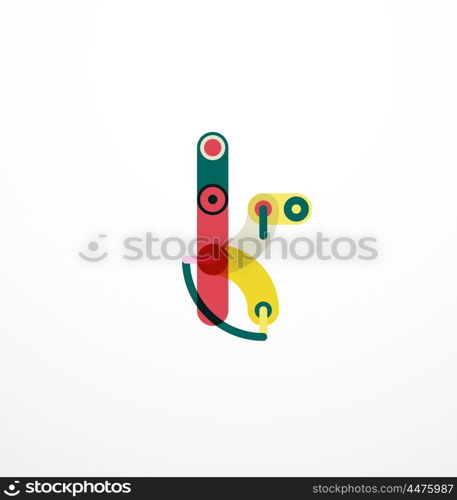 Vector letter logo. Vector letter logo created with colorful connected line elements. Abstract geometric design