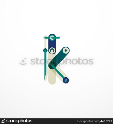 Vector letter logo. Vector letter logo created with colorful connected line elements. Abstract geometric design