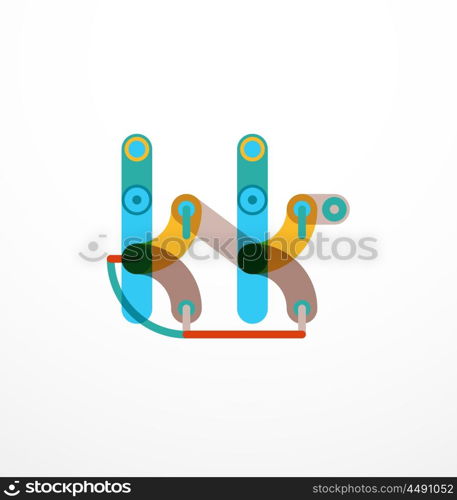 Vector letter logo. Vector letter logo created with colorful connected line elements. Abstract geometric design