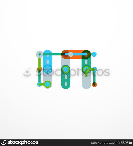 Vector letter logo. Vector letter logo created with colorful connected line elements. Abstract geometric design