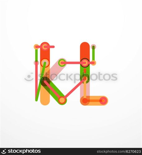 Vector letter logo. Vector letter logo created with colorful connected line elements. Abstract geometric design
