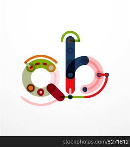 Vector letter logo. Vector letter logo created with colorful connected line elements. Abstract geometric design