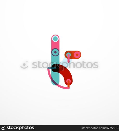 Vector letter logo. Vector letter logo created with colorful connected line elements. Abstract geometric design