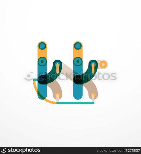 Vector letter logo. Vector letter logo created with colorful connected line elements. Abstract geometric design