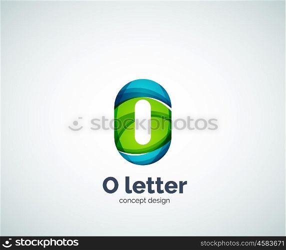 Vector letter O business logo, modern abstract geometric elegant design. Created with waves