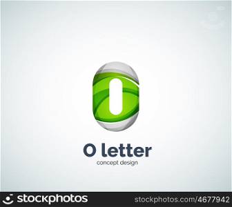 Vector letter O business logo, modern abstract geometric elegant design. Created with waves