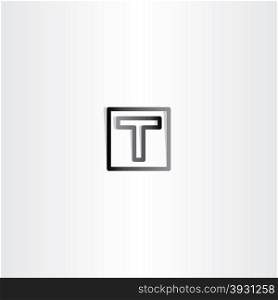 vector letter t black sign symbol logo