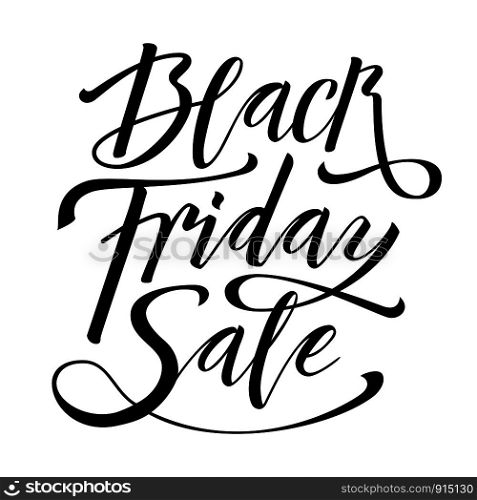 Vector lettering Black Friday Sale on white background