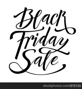 Vector lettering Black Friday Sale on white background