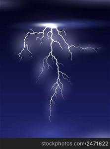 Vector Lightning on black and blue background