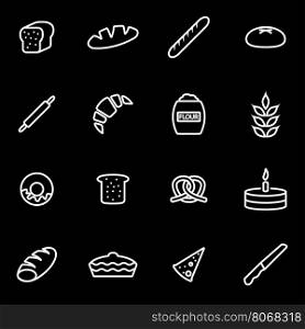 Vector line bakery icon set. Bakery Icon Object, Bakery Icon Picture, Bakery Icon Image - stock vector
