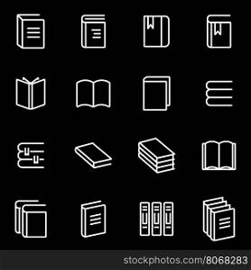 Vector line book icon set. Book Icon Object, Book Icon Picture, Book Icon Image - stock vector