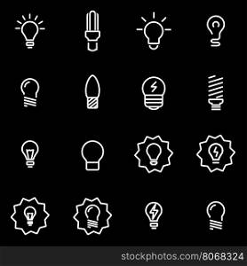 Vector line bulbs icon set. Bulbs Icon Object, Bulbs Icon Picture, Bulbs Icon Image - stock vector