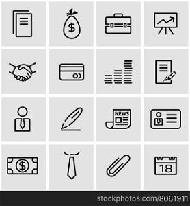 Vector line business icon set. Business Icon Object, Business Icon Picture, Business Icon Image - stock vector