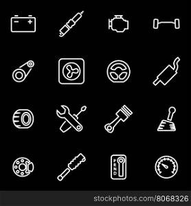 Vector line car parts icon set. Car Parts Icon Object, Car Parts Icon Picture, Car Parts Icon Image - stock vector