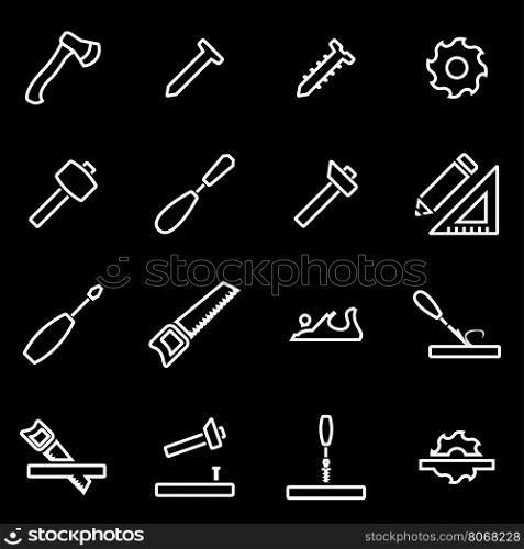 Vector line carpentry icon set. Carpentry Icon Object, Carpentry Icon Picture, Carpentry Icon Image - stock vector