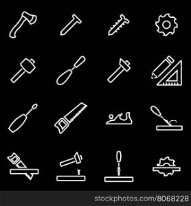 Vector line carpentry icon set. Carpentry Icon Object, Carpentry Icon Picture, Carpentry Icon Image - stock vector