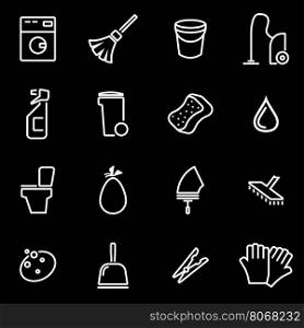 Vector line cleaning icon set. Vector line cleaning icon set. Cleaning Icon Object, Cleaning Icon Picture, Cleaning Icon Image - stock vector