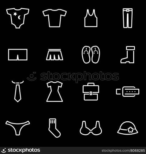 Vector line clothes icon set. Clothes Wash Icon Object, Clothes Wash Icon Picture, Clothes Wash Icon Image - stock vector