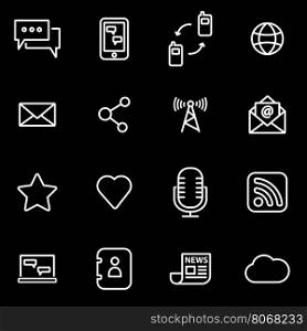 Vector line communication icon set. Communication Icon Object, Communication Icon Picture, Communication Icon Image - stock vector