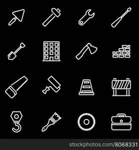 Vector line construction icon set. Construction Icon Object, Construction Icon Picture, Construction Icon Image - stock vector