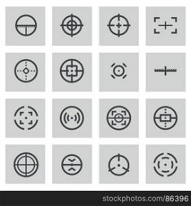 Vector line crosshair icons set. Vector line crosshair icons set on grey background