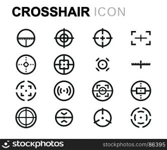 Vector line crosshair icons set. Vector line crosshair icons set on white background