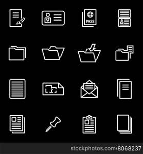 Vector line document icon set. Document Icon Object, Document Icon Picture, Document Icon Image - stock vector
