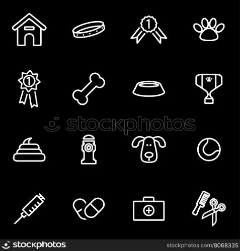 Vector line dog icon set. Dog Icon Object, Dog Icon Picture, Dog Icon Image - stock vector