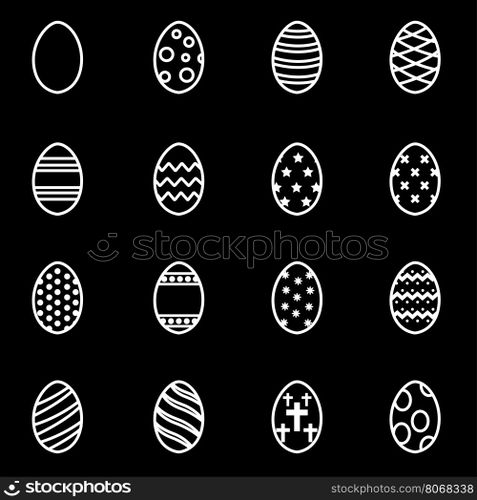 Vector line easter icon set. Easter Icon Object, Easter Icon Picture, Easter Icon Image - stock vector