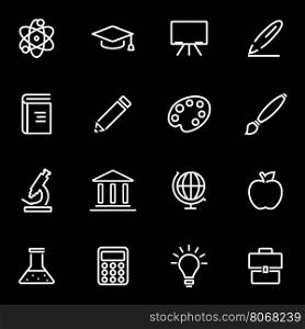 Vector line education icon set. Education Icon Object, Education Icon Picture, Education Icon Image - stock vector