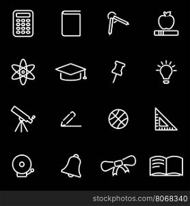 Vector line education icon set. Education Icon Object, Education Icon Picture, Education Icon Image - stock vector