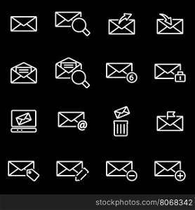 Vector line email icon set. Email Icon Object, Email Icon Picture, Email Icon Image - stock vector
