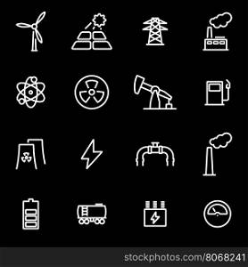 Vector line energetics icon set. Energetics Icon Object, Energetics Icon Picture, Energetics Icon Image - stock vector