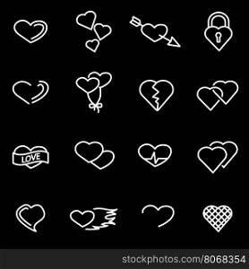 Vector line heart icon set. Heart Icon Object, Heart Icon Picture, Heart Icon Image - stock vector