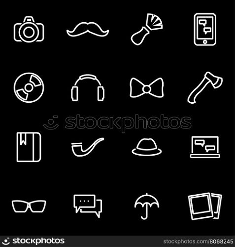 Vector line hipster icon set. Hipster Icon Object, Hipster Icon Picture, Hipster Icon Image - stock vector