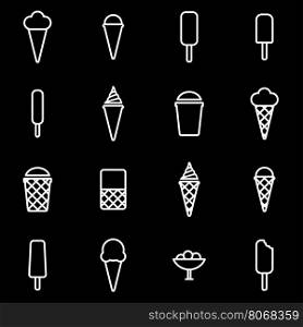 Vector line ice cream icon set. Ice Cream Icon Object, Ice Cream Icon Picture, Ice Cream Icon Image - stock vector