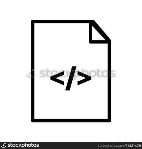 Vector line icon web document contains data from the internet coding program. File sign on the website indicates the use of HTML technology in the business software application.