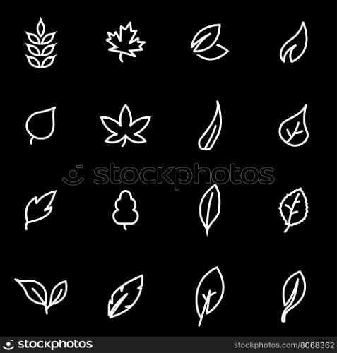 Vector line leaf icon set. Leaf Icon Object, Leaf Icon Picture, Leaf Icon Image - stock vector