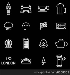 Vector line london icon set. London Icon Object, London Icon Picture, London Icon Image - stock vector
