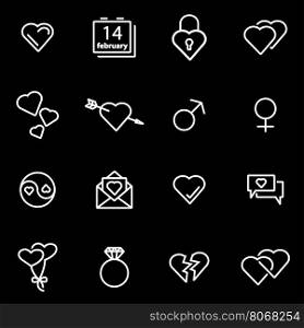 Vector line love icon set. Love Icon Object, Love Icon Picture, Love Icon Image - stock vector