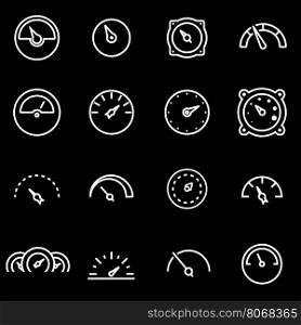 Vector line meter icon set. Meter Icon Object, Meter Icon Picture, Meter Icon Image - stock vector